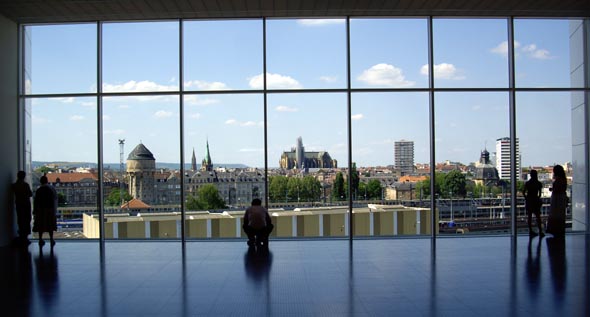 Le centre-ville, vu depuis le Centre Pompidou Metz.